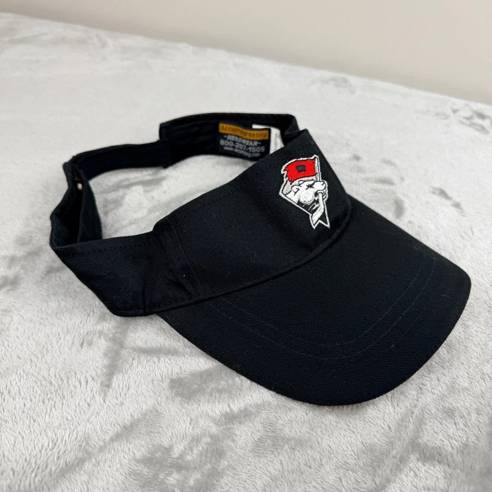Accent‎ Marketing Black Sun Visor with Red Trim and Embroidered Logo